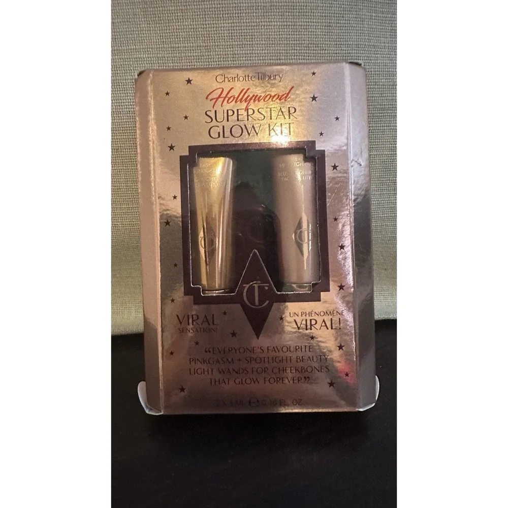 Charlotte Tilbury Mini Hollywood Superstar Beauty Highlighter Wand Duo Set BNIB